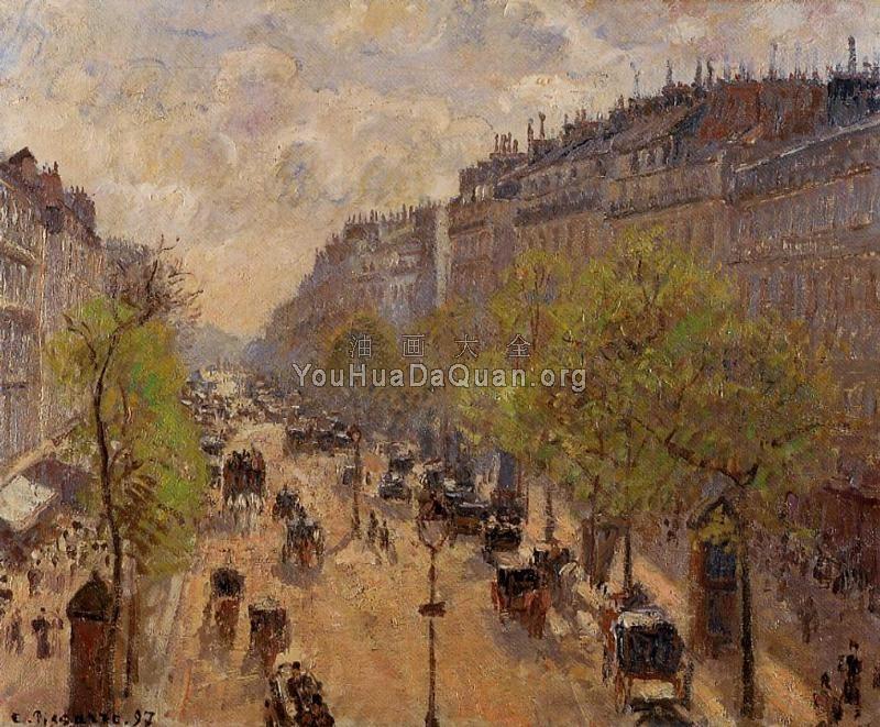 Boulevard Montmartre, Spring - 卡米耶·毕沙罗